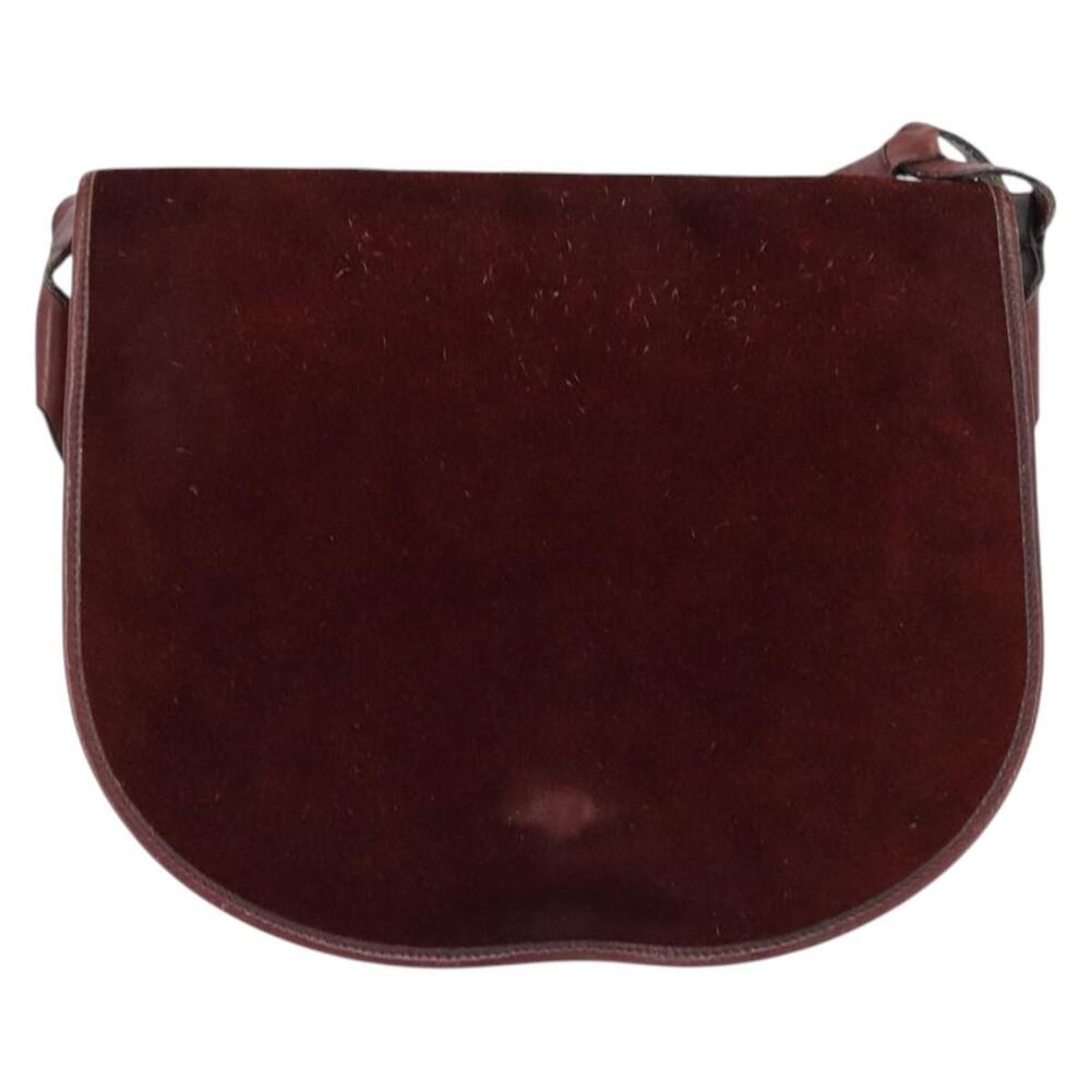 Balenciaga Suede Leather Shoulder Bag Bordeaux Gold